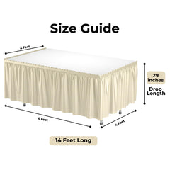 Ivory Plastic Table Skirt | 6 Pack