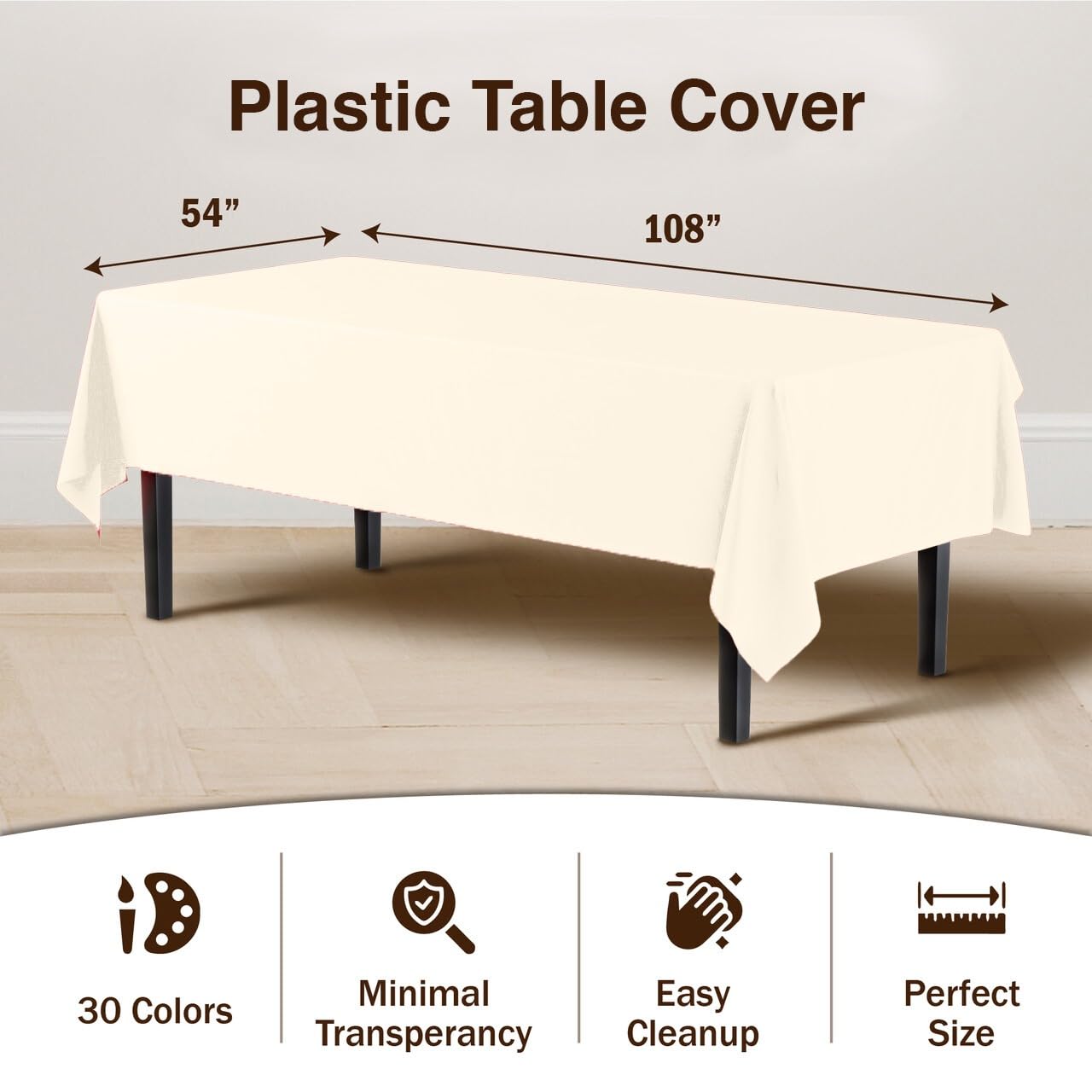 Ivory Table Covers | 12 Pack