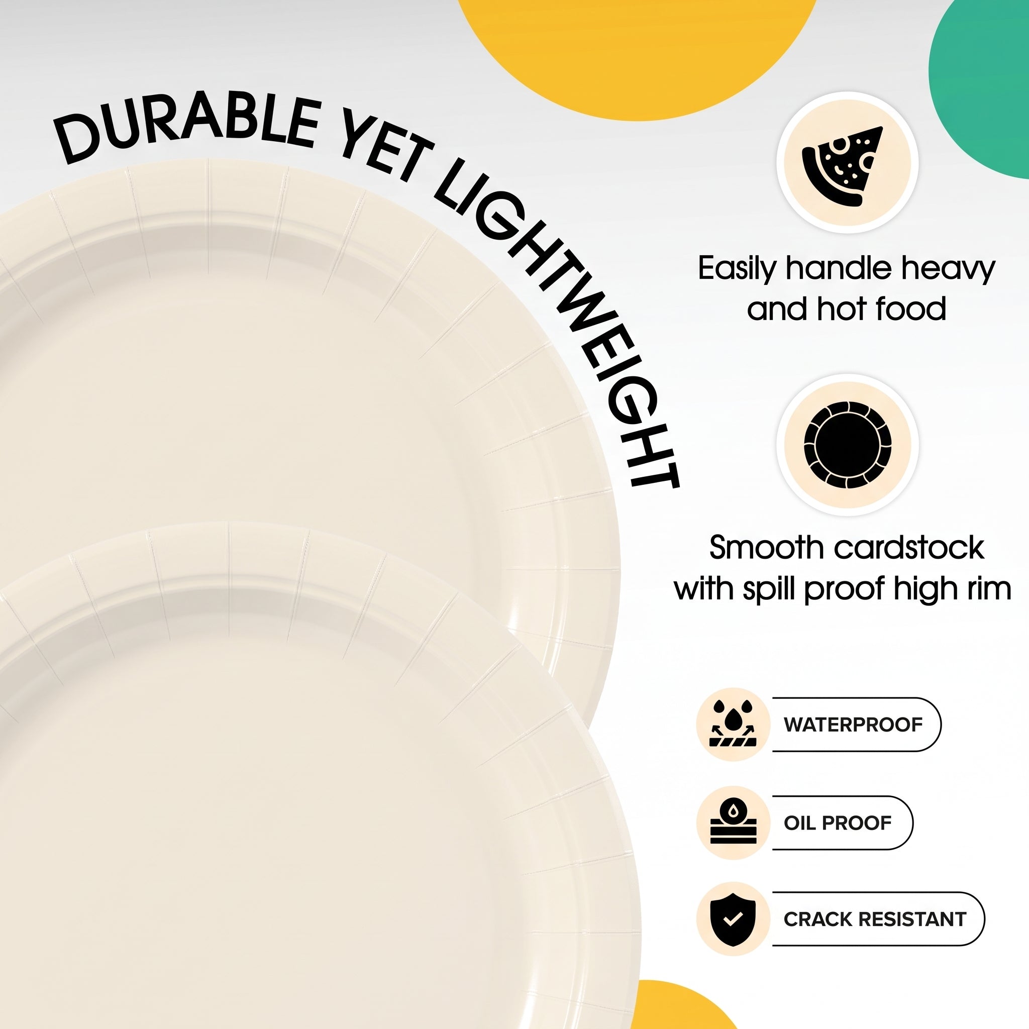 9 in. Ivory Paper Plates | Case of 1000