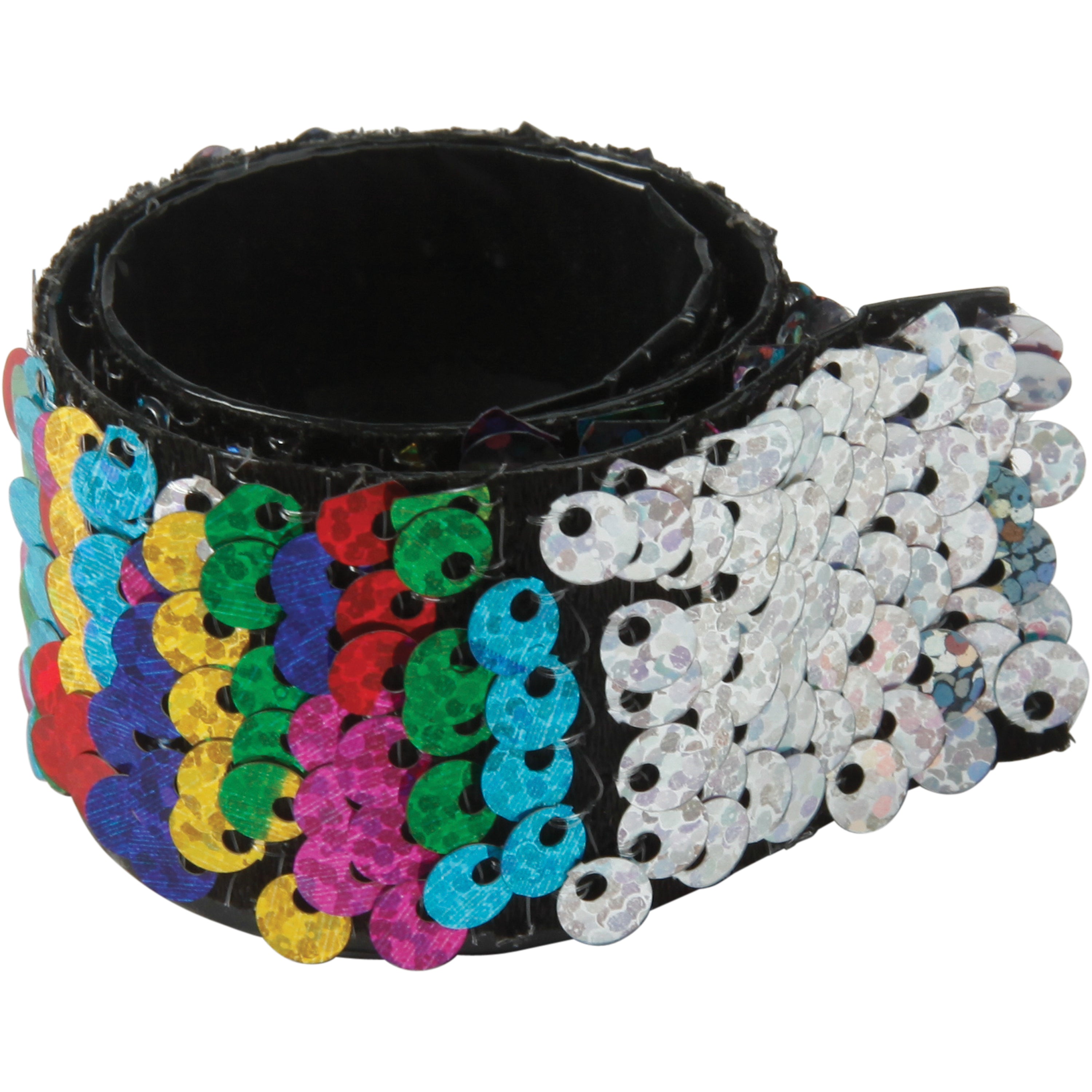 Rainbow Sequin Slap Bracelet/24 Per Disp