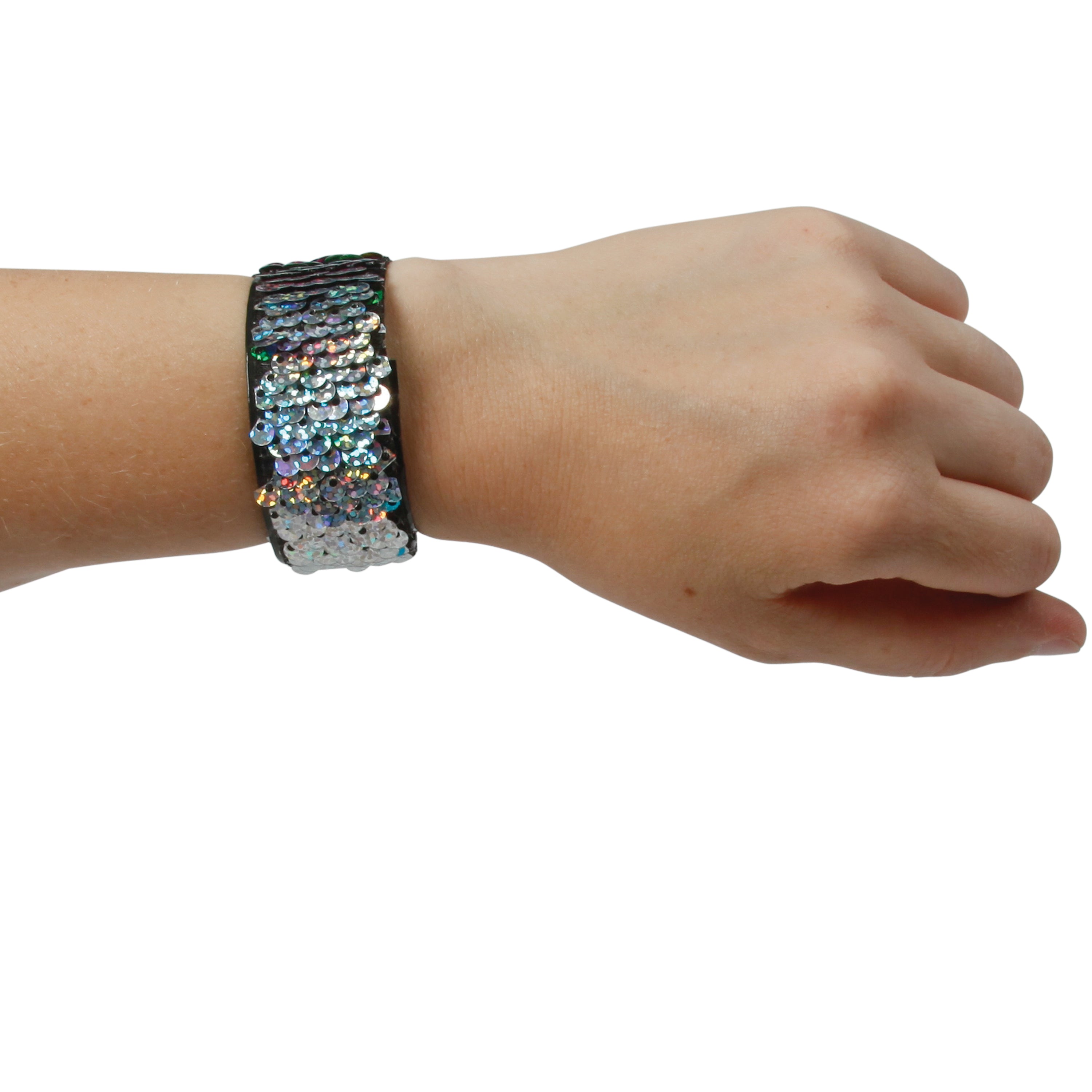 Rainbow Sequin Slap Bracelet/24 Per Disp