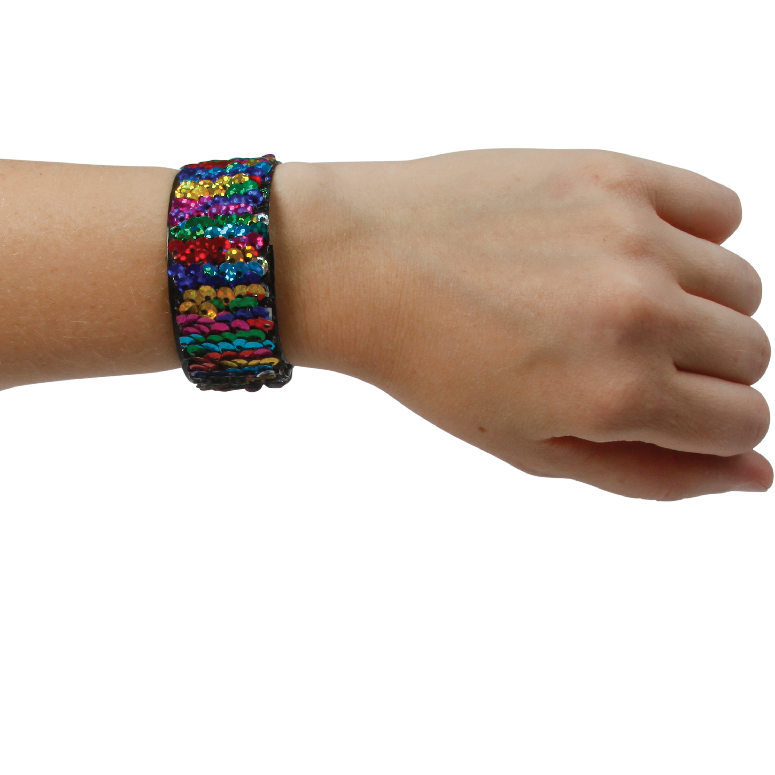 Rainbow Sequin Slap Bracelet/24 Per Disp