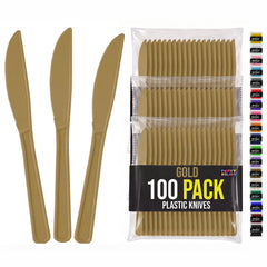 Heavy Duty Gold Plastic Knives | 7.75 in. | 100 Count
