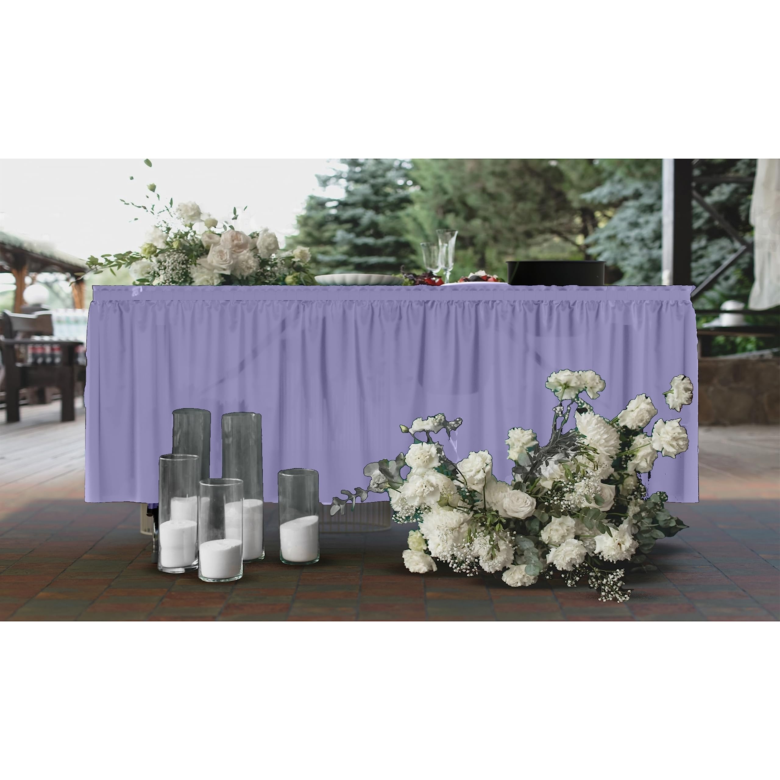 Lavender Plastic Table Skirt | 6 Pack