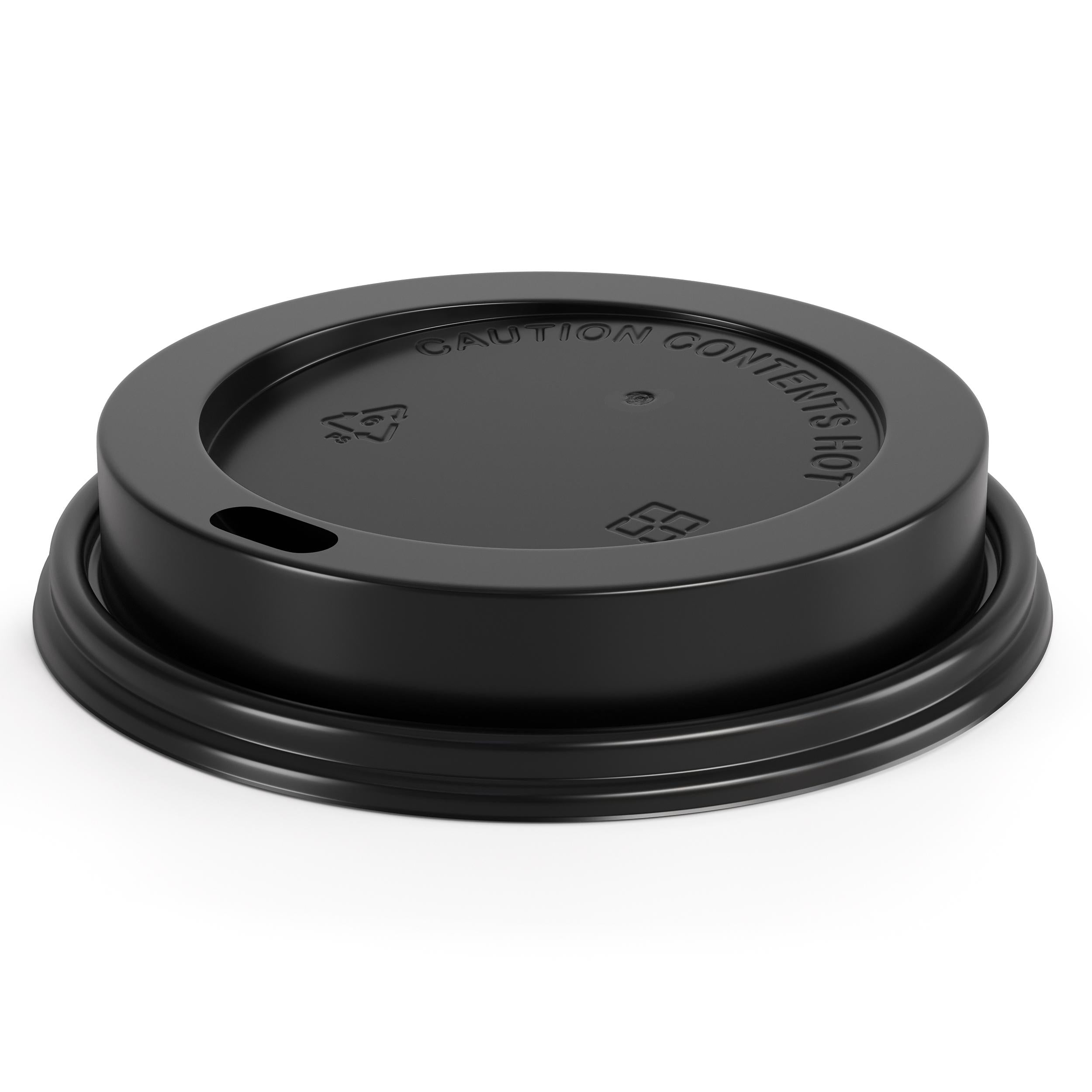 Coffee Cup Black Lids | 50 Pack | Fits 12 & 16 Oz Cups