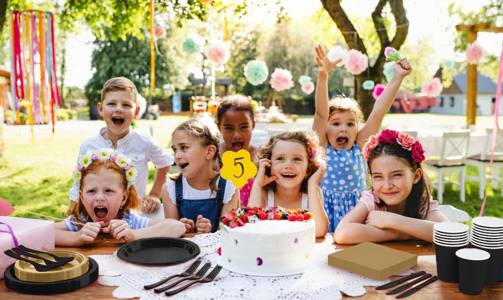 350 Pcs New Years Eve Disposable Tableware Set