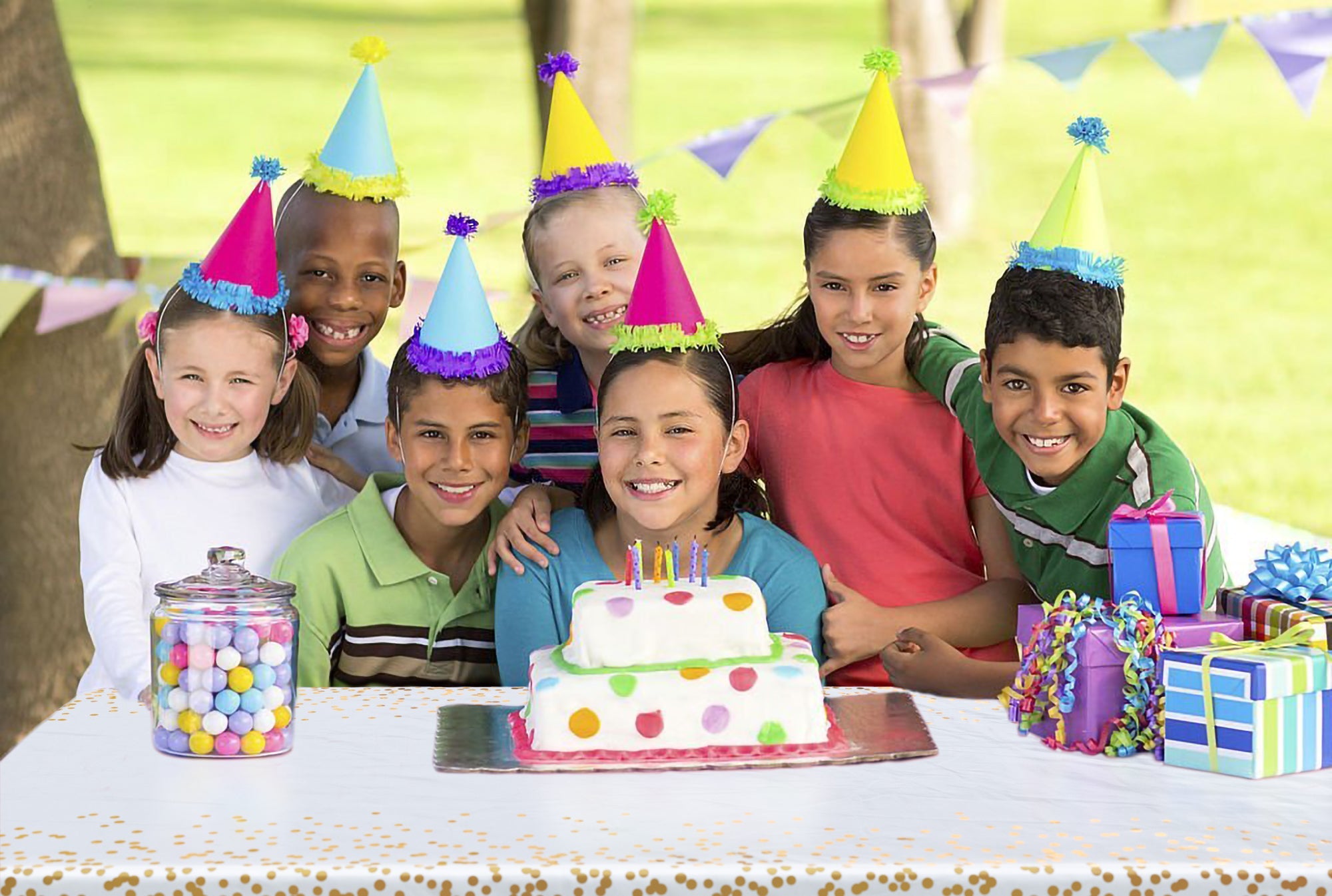 Celebrate Printed Plastic Table Cover White/Gold | Case of 48