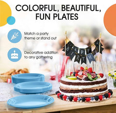 7 In. Light Blue Plastic Plates | Case of 600