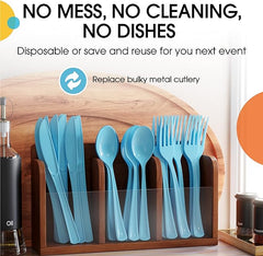 Heavy Duty Light Blue Plastic Spoons | Case of 1200