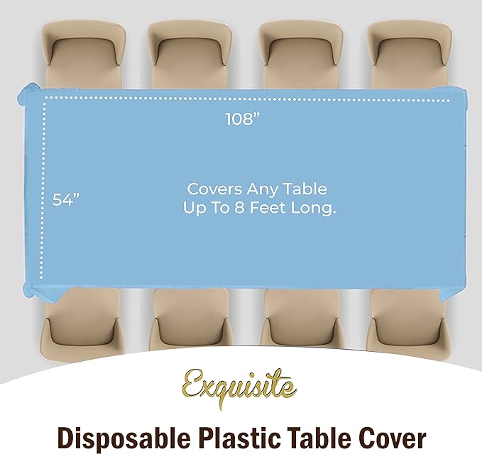 Premium Light Blue Table Covers | 12 Pack