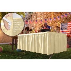 Light Yellow Plastic Table Skirt | 6 Pack