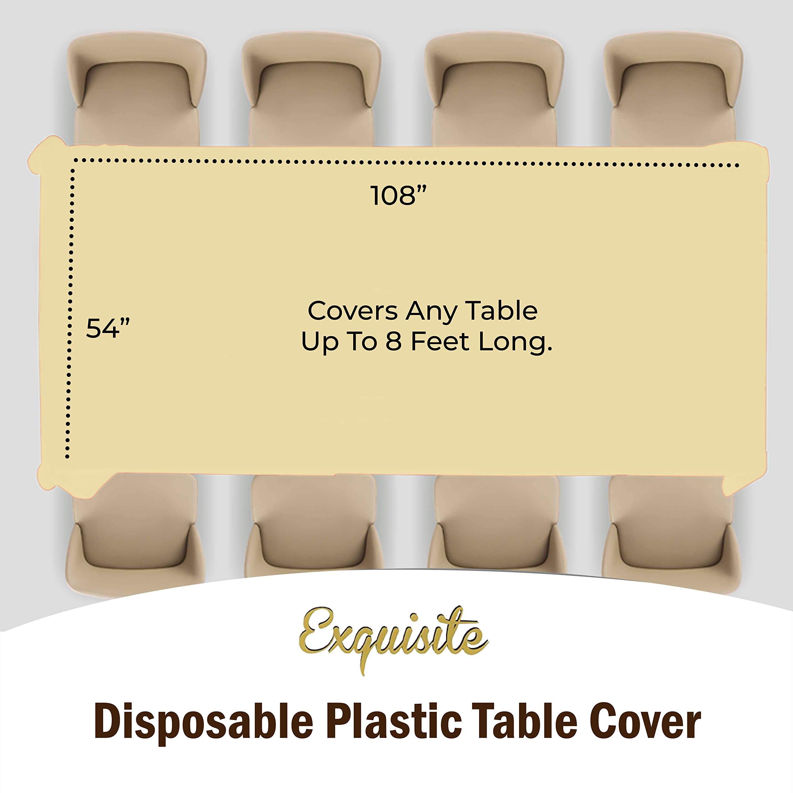 Light Yellow Plastic Table Cover | Case of 48