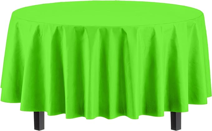 Premium Round Lime Green Table Covers | 12 Pack