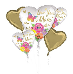 Love You Mom Floral 26" Foil Balloon Bouquet