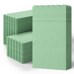3 Ply Pistachio Green Scalloped Napkins - 20 Ct.