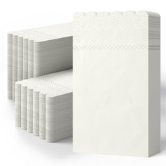3 Ply Ivory Scalloped Napkins - 20 Ct.
