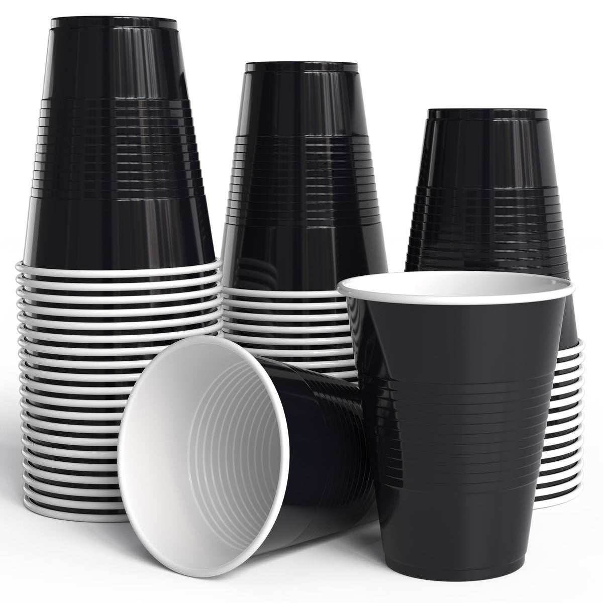 18 Oz. Black Plastic Cups - 50 Ct.