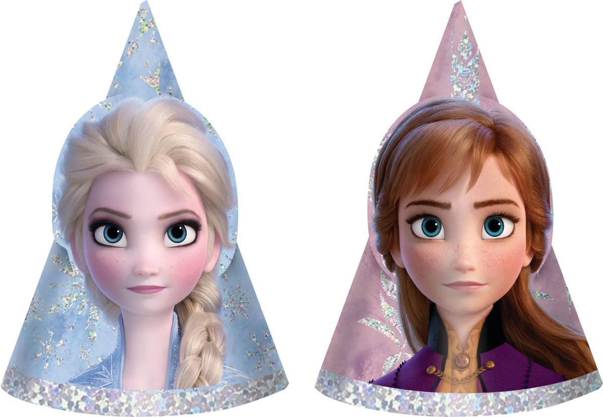 Disney Frozen 2 Anna & Elsa Prismatic Party Hats - 8 Pack