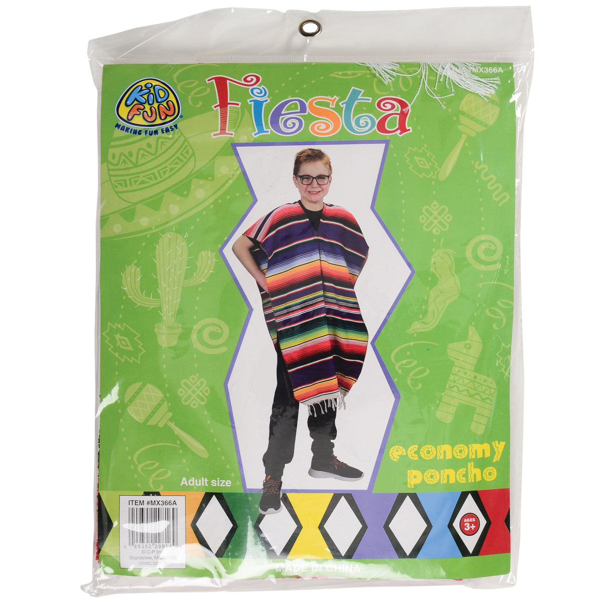 Colorful Economy Poncho/Adult