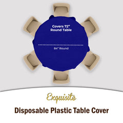 Premium Round Navy Blue Table Covers | 6 Pack