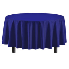 Premium Round Navy Blue Table Covers | 6 Pack