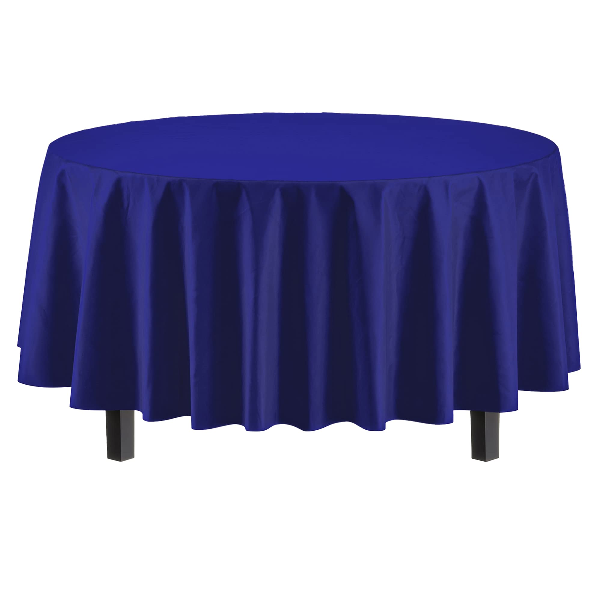 Round Navy Blue Table Covers | 12 Pack