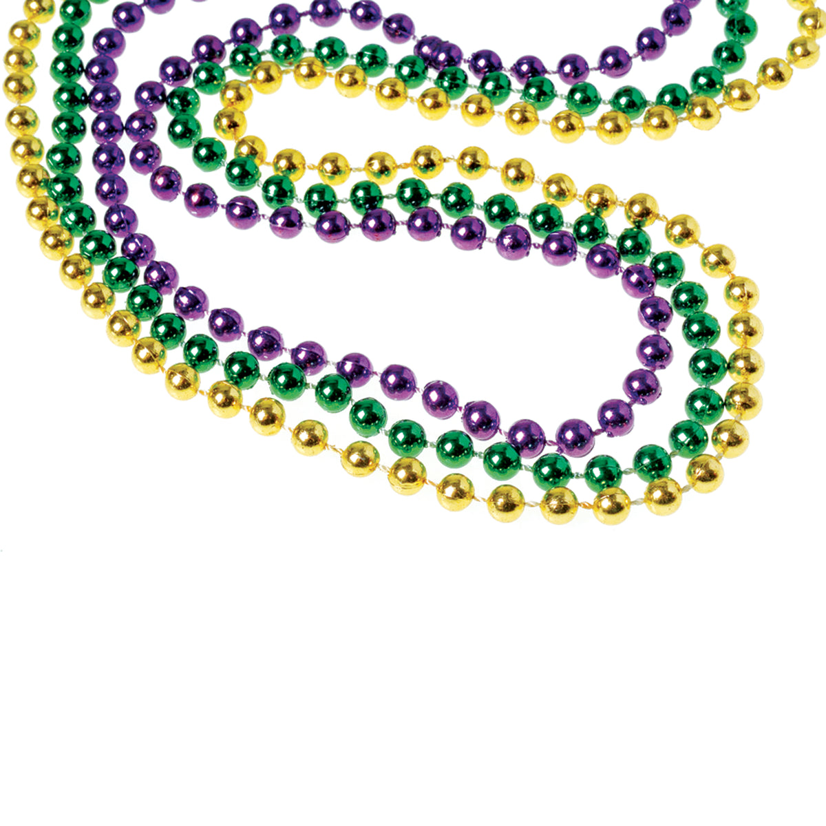 Mardi Gras Met Bead Necklaces/6Mm (Sold By Gross)