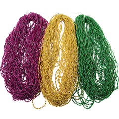 Mardi Gras Met Bead Necklaces/4Mm (Sold By Gross)