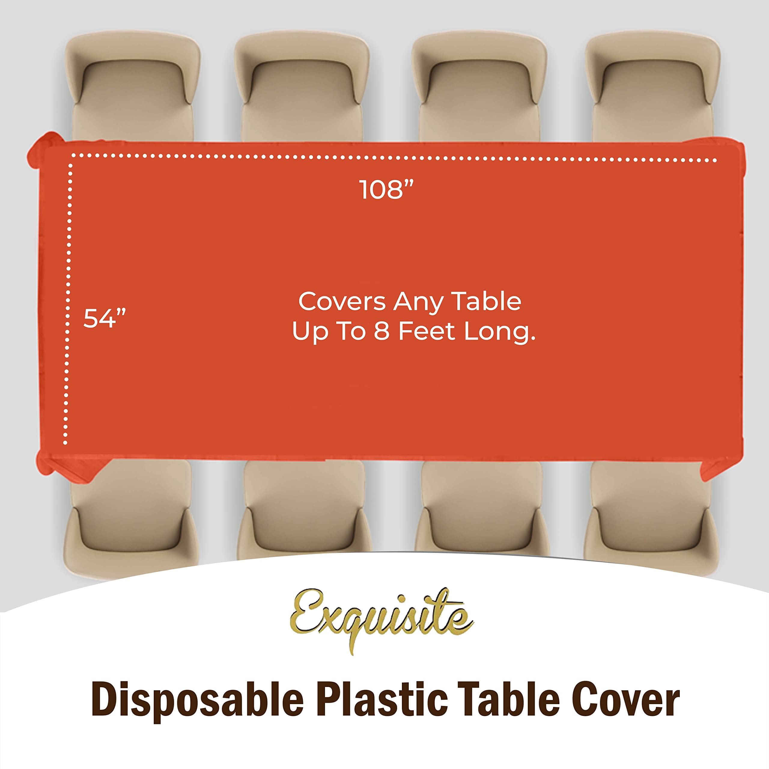 Orange Plastic Table Cover | Case of 48