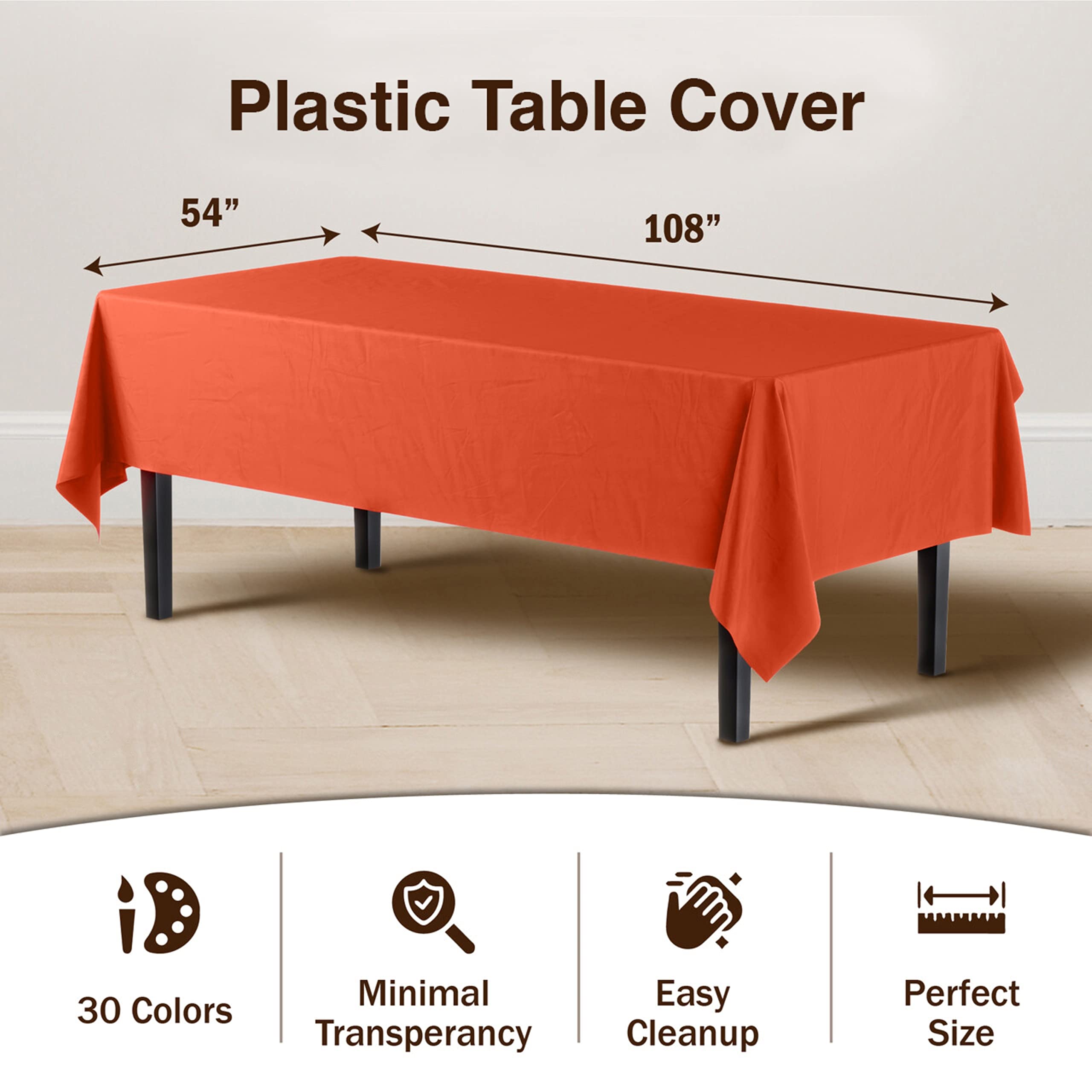 Orange Table Covers | 12 Pack