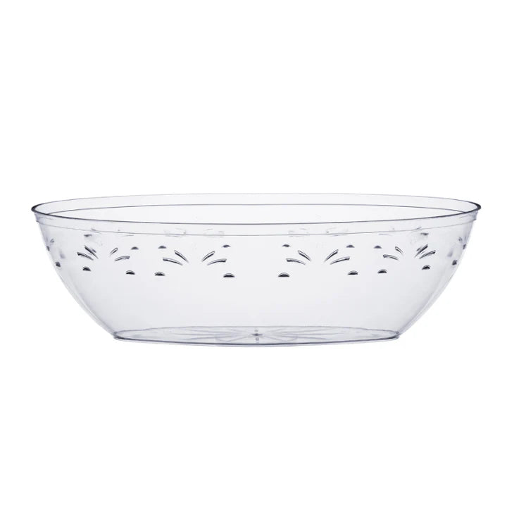 64 Oz. | Clear Oval Plastic Serving Bowl | 50 Pack