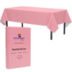 Pink Flannel Backed Table Cover 54 In. x 108 In.