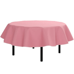 Pink Flannel Backed Plastic Table Cover 70 In. Round | Case of 36