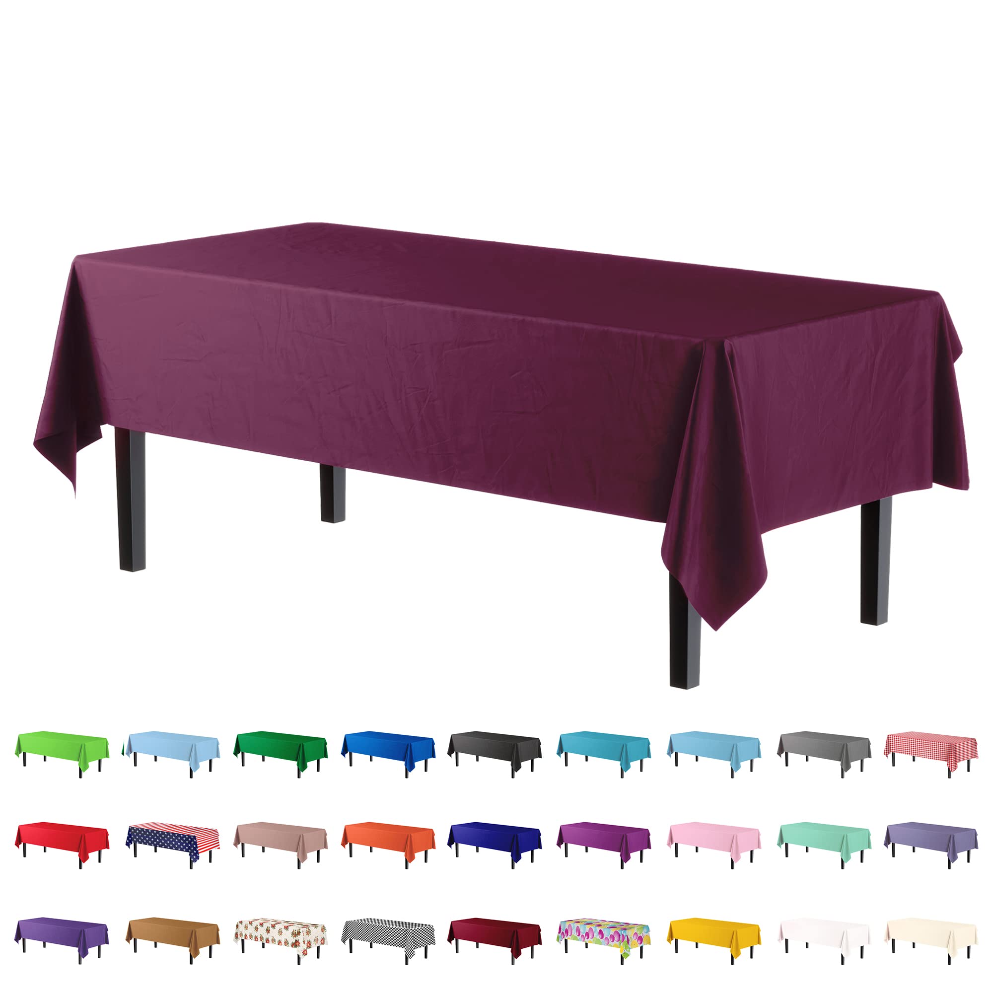 Plum Table Covers | 6 Pack