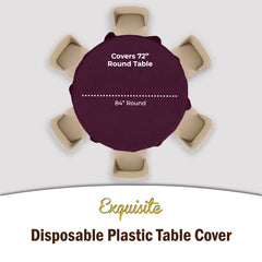 Round Plum Table Covers | 6 Pack