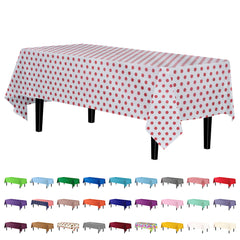 Red Polka Dot Plastic Table Covers | 12 Pack