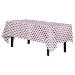 Red Polka Dot Plastic Table Covers | 6 Pack