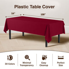 Premium Burgundy Table Covers | 6 Pack