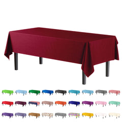 Premium Burgundy Plastic Table Cover | Case of 96