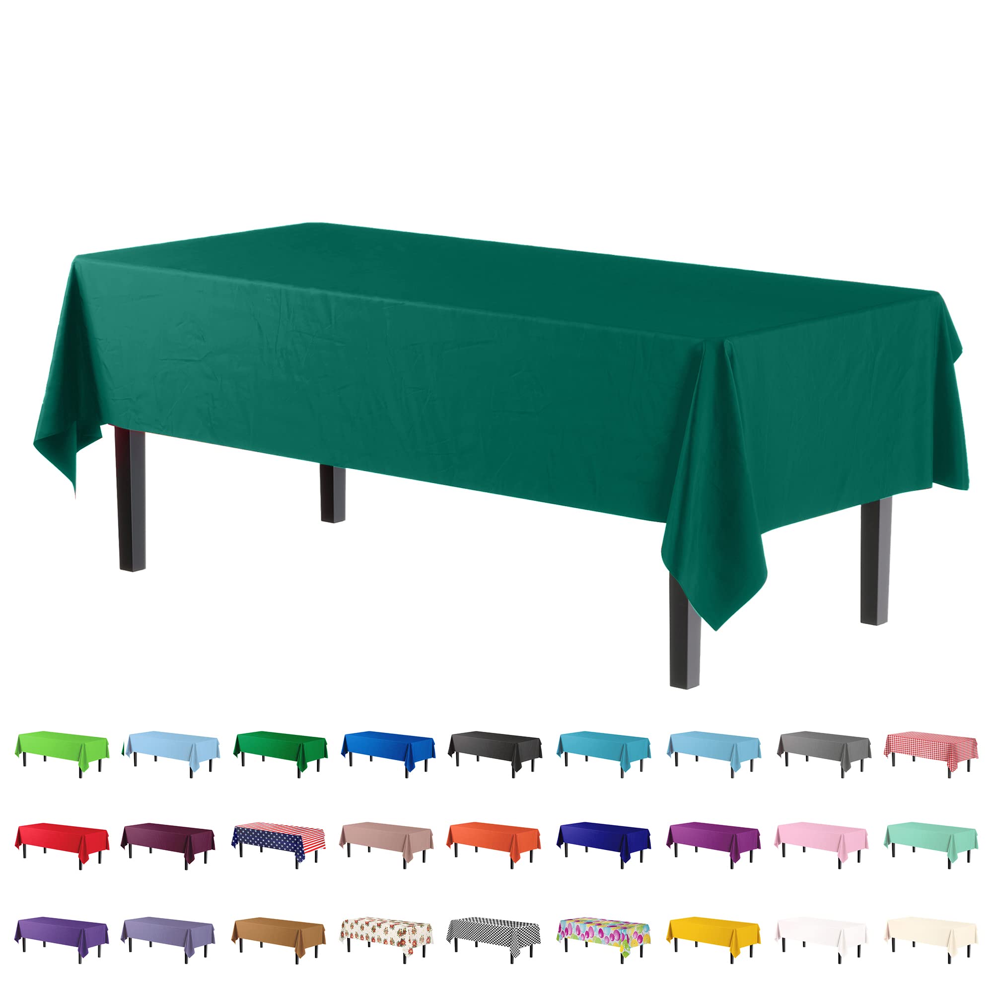 Premium Dark Green Table Covers | 6 Pack