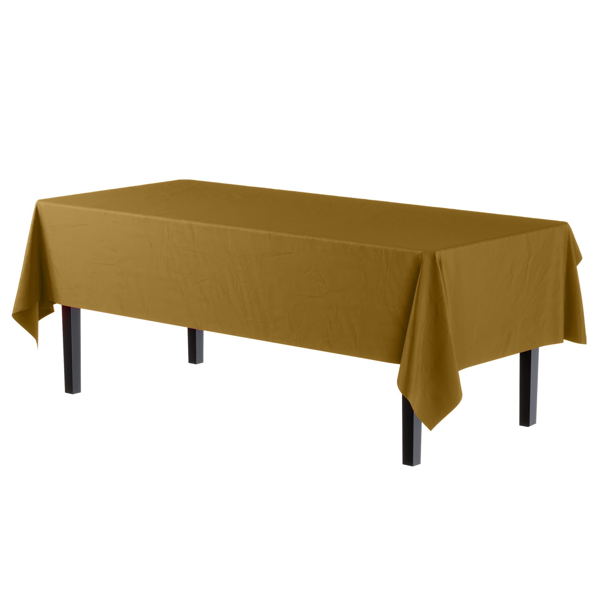 Premium Gold Plastic Table Covers | 12 Count