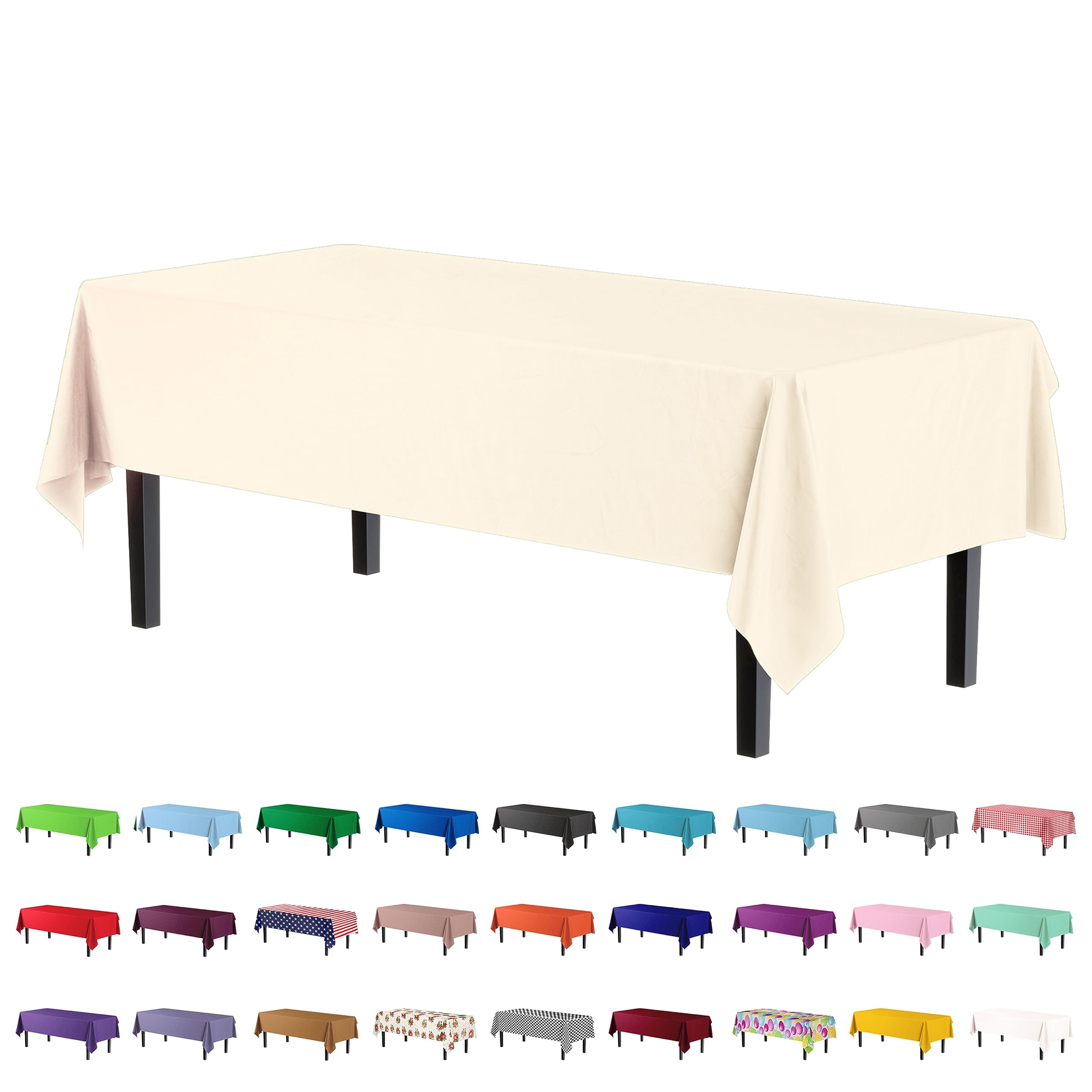 Premium Ivory Table Covers | 6 Pack