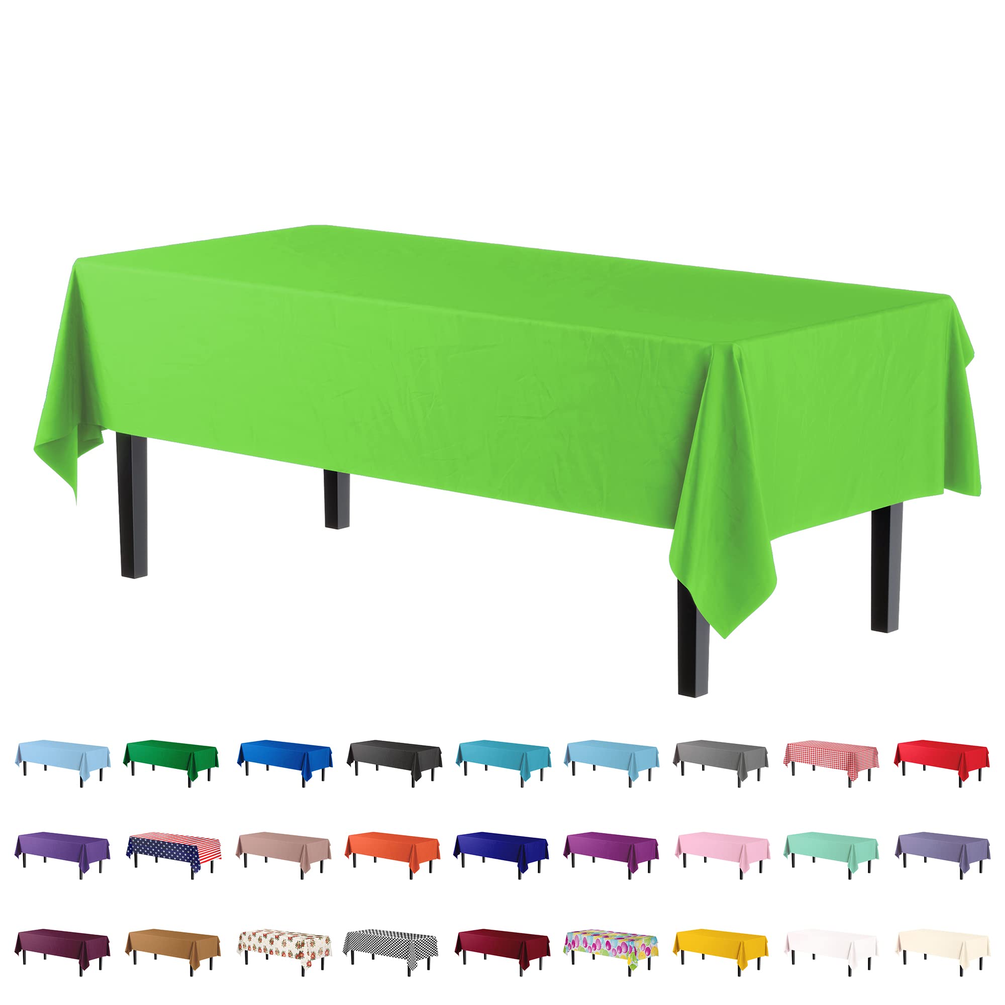 Premium Lime Green Table Covers | 6 Pack