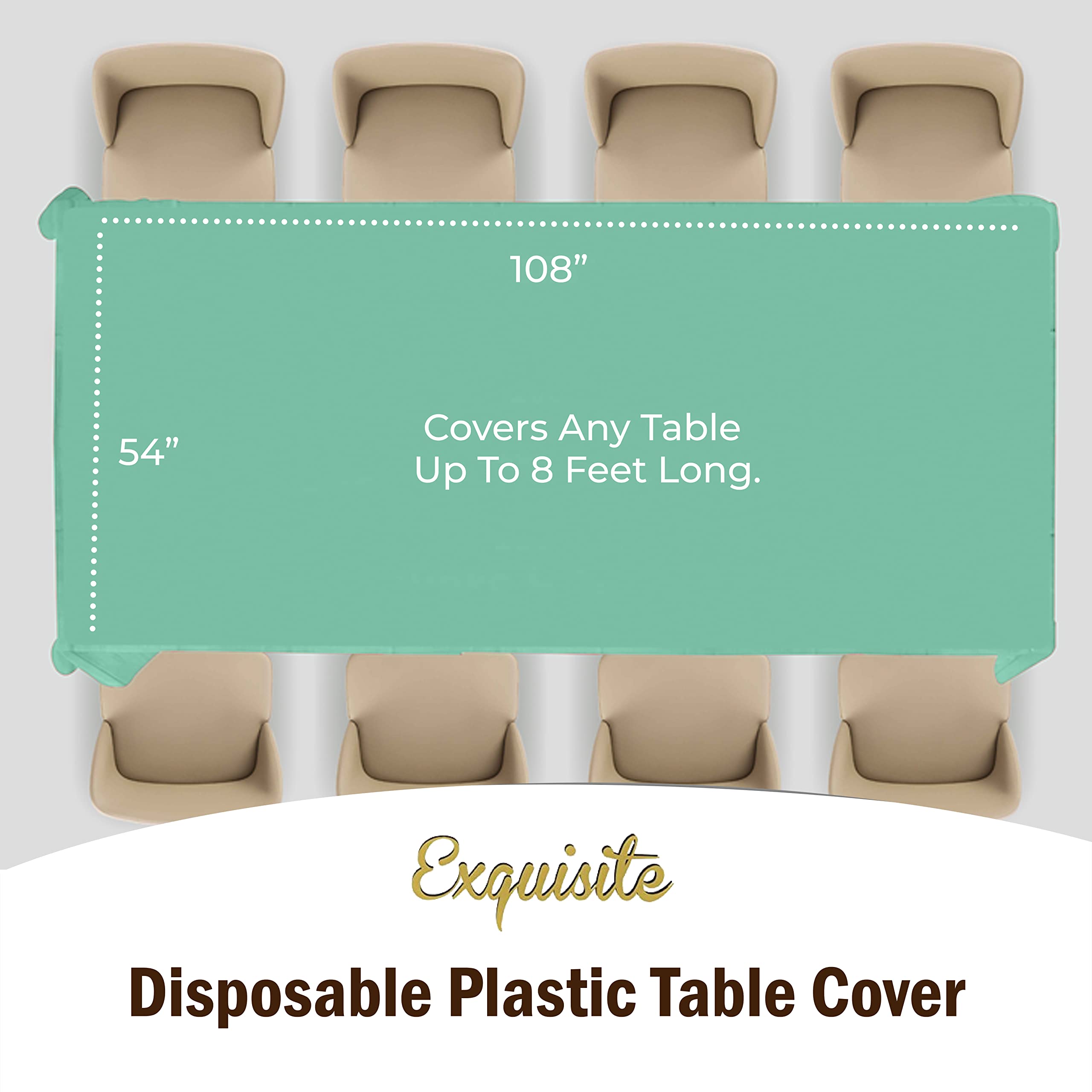 Premium Mint Table Covers | 6 Pack