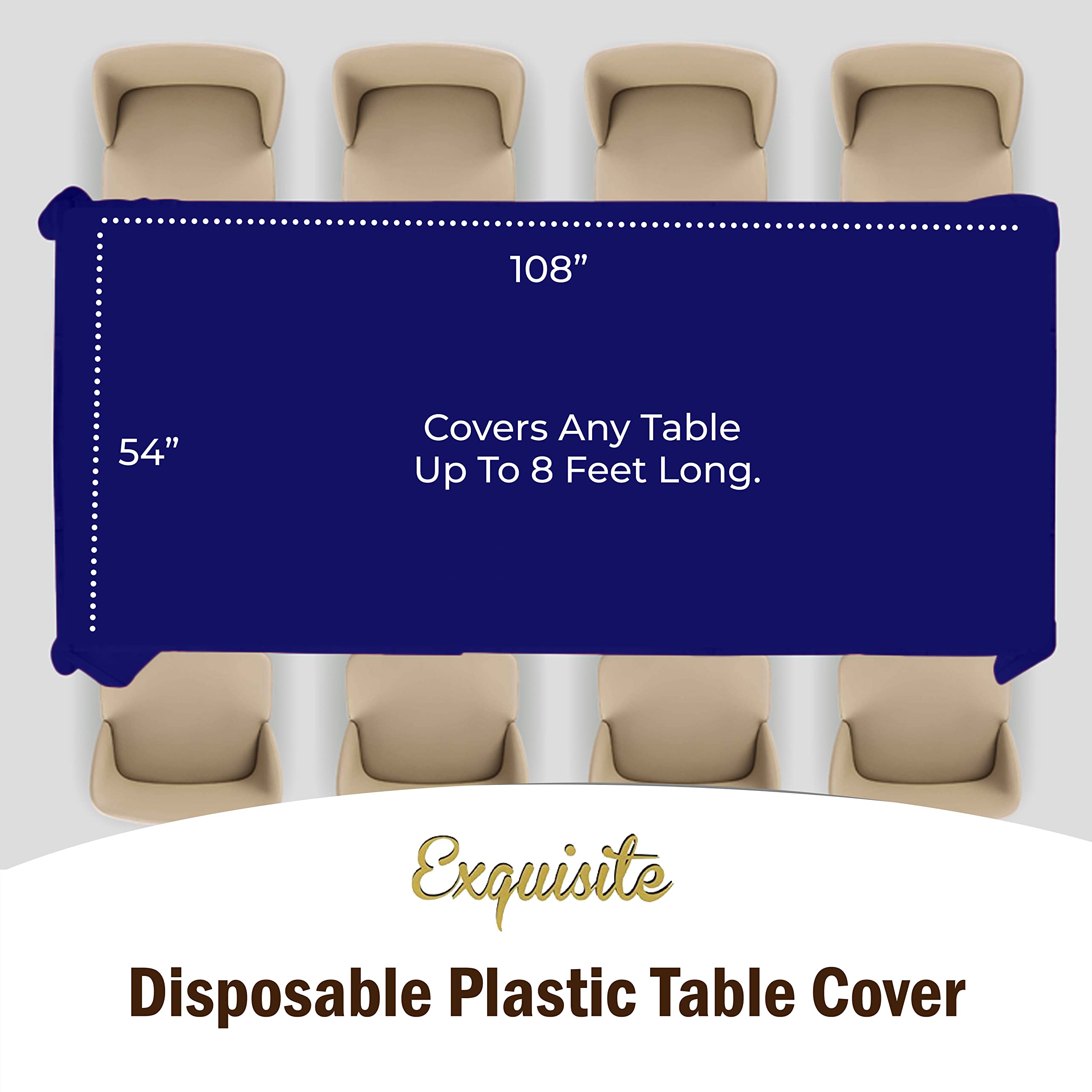 Premium Navy Blue Table Covers | 12 Pack