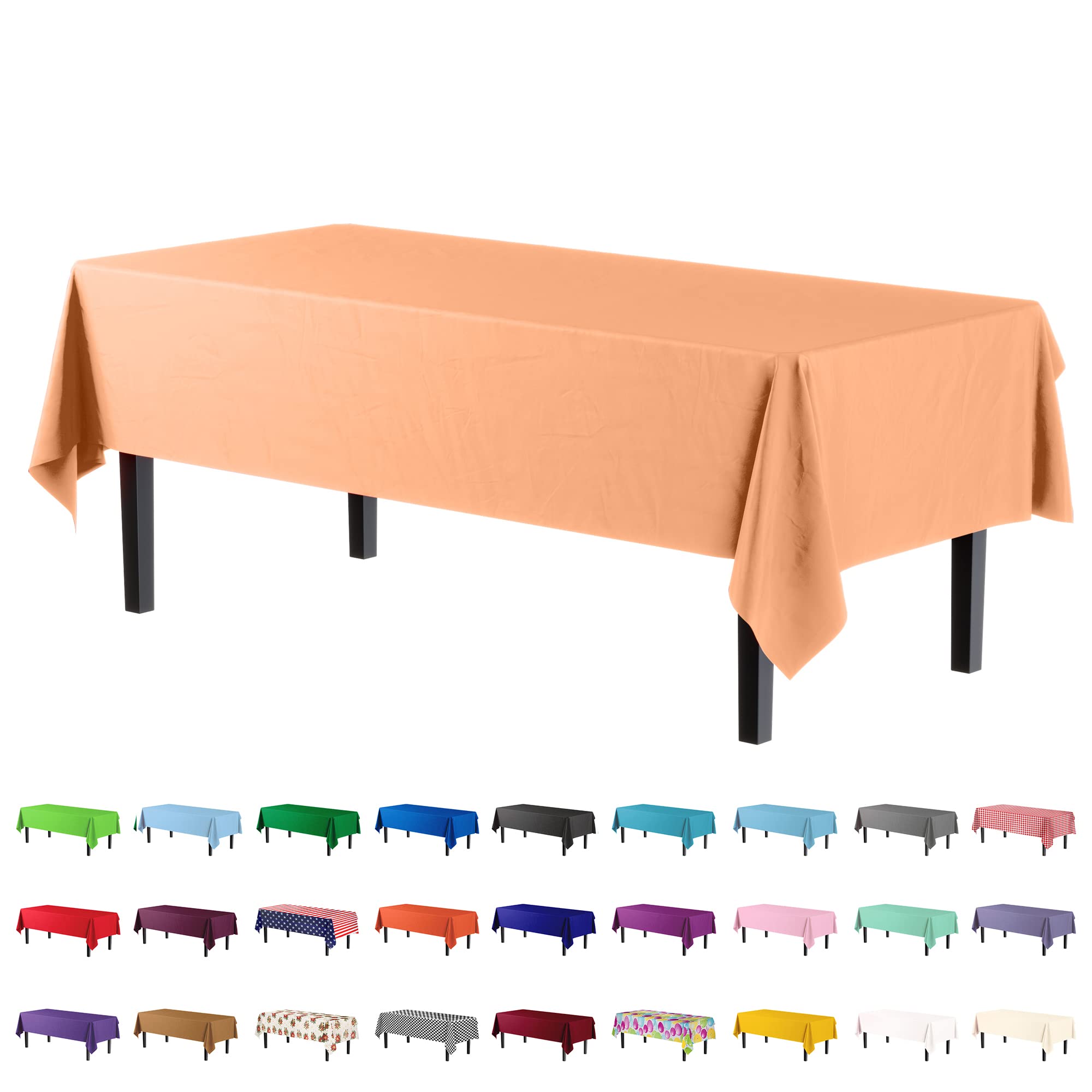 Premium Peach Table Covers | 6 Pack