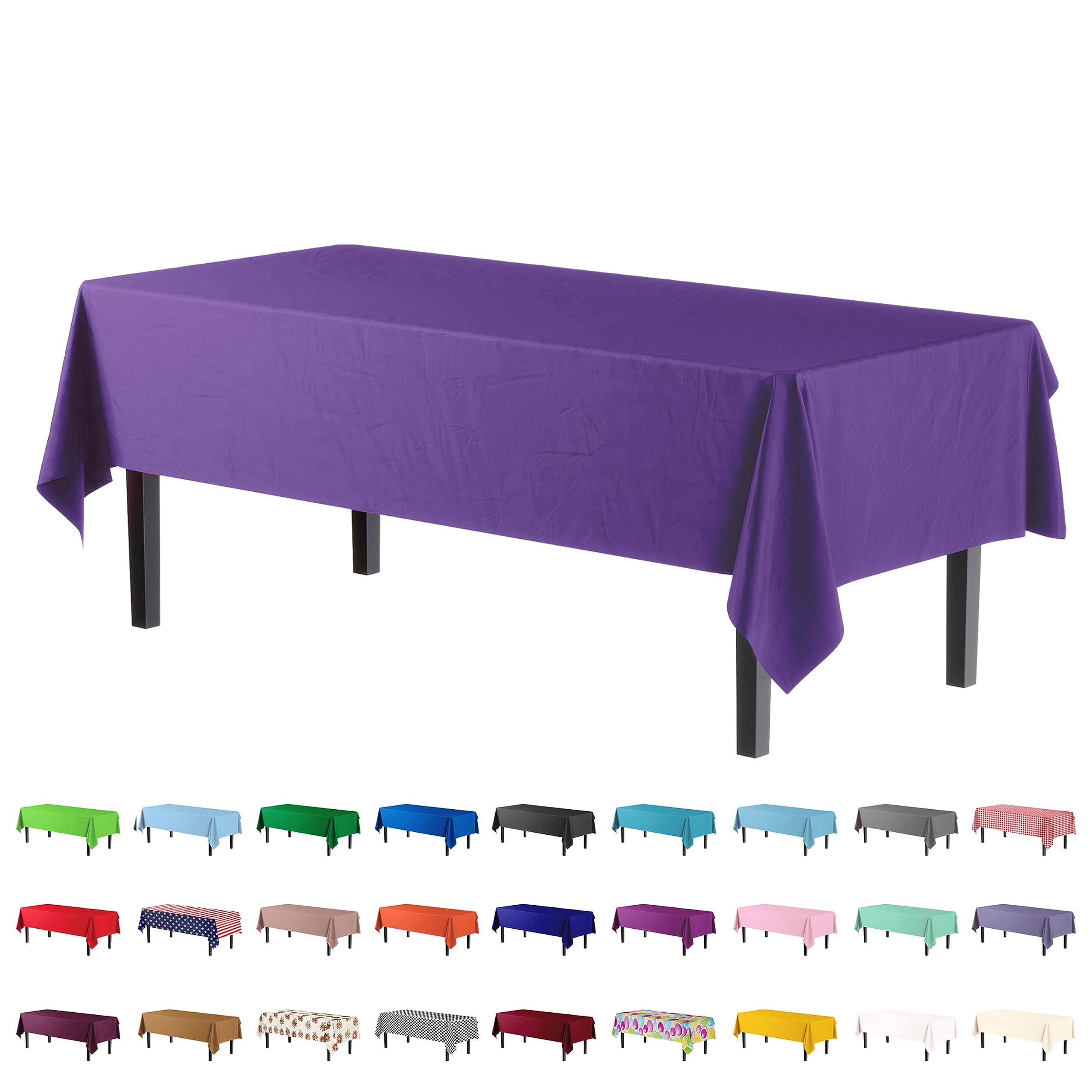 Little Gym - Purple Plastic Table Cover | Case of 48