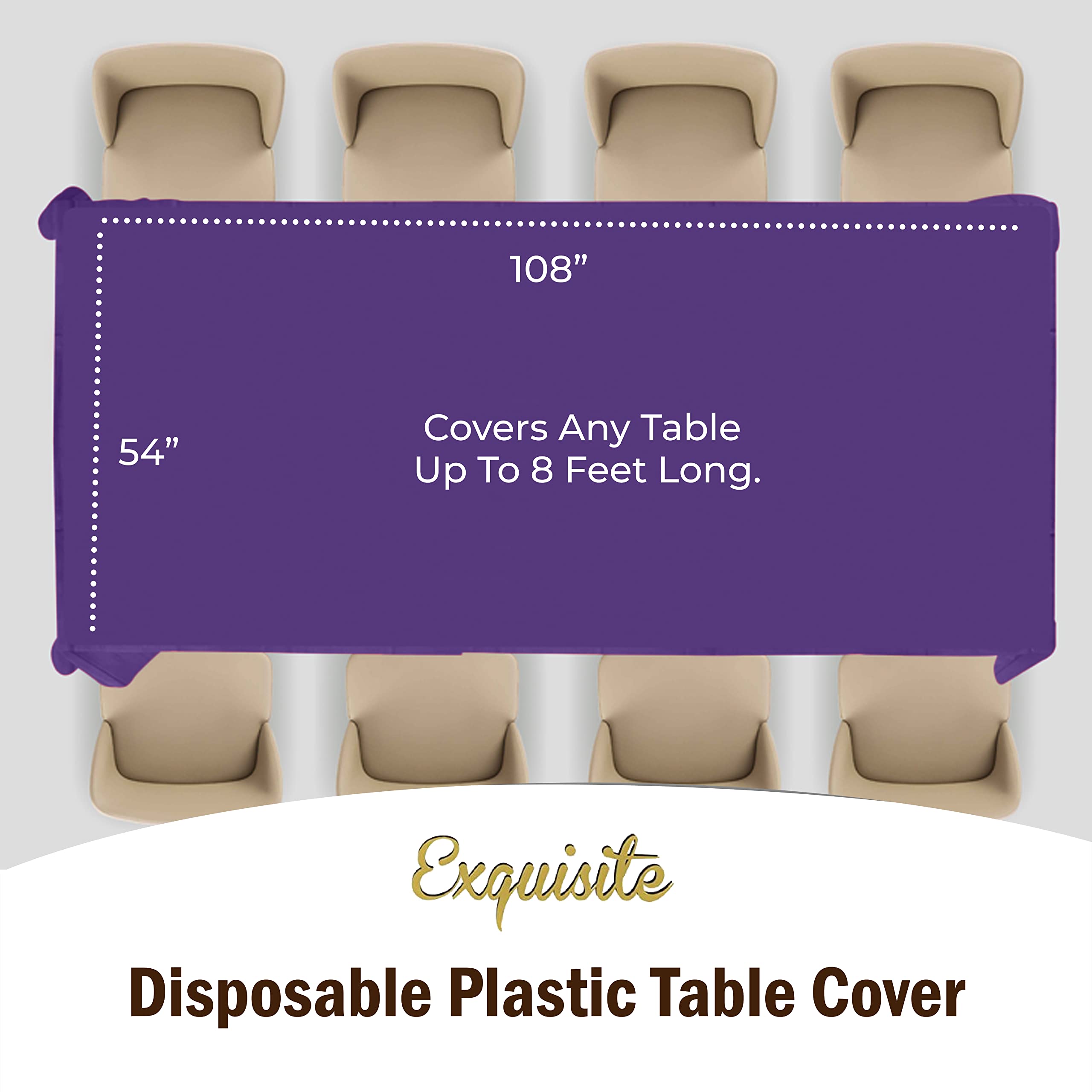 Premium Purple Plastic Table Cover | Case of 96