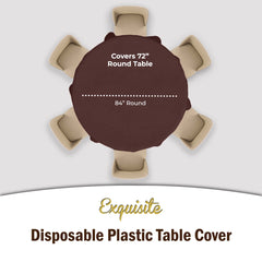 Premium Round Brown Table Covers | 12 Pack