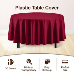 Premium Round Burgundy Table Covers | 12 Pack